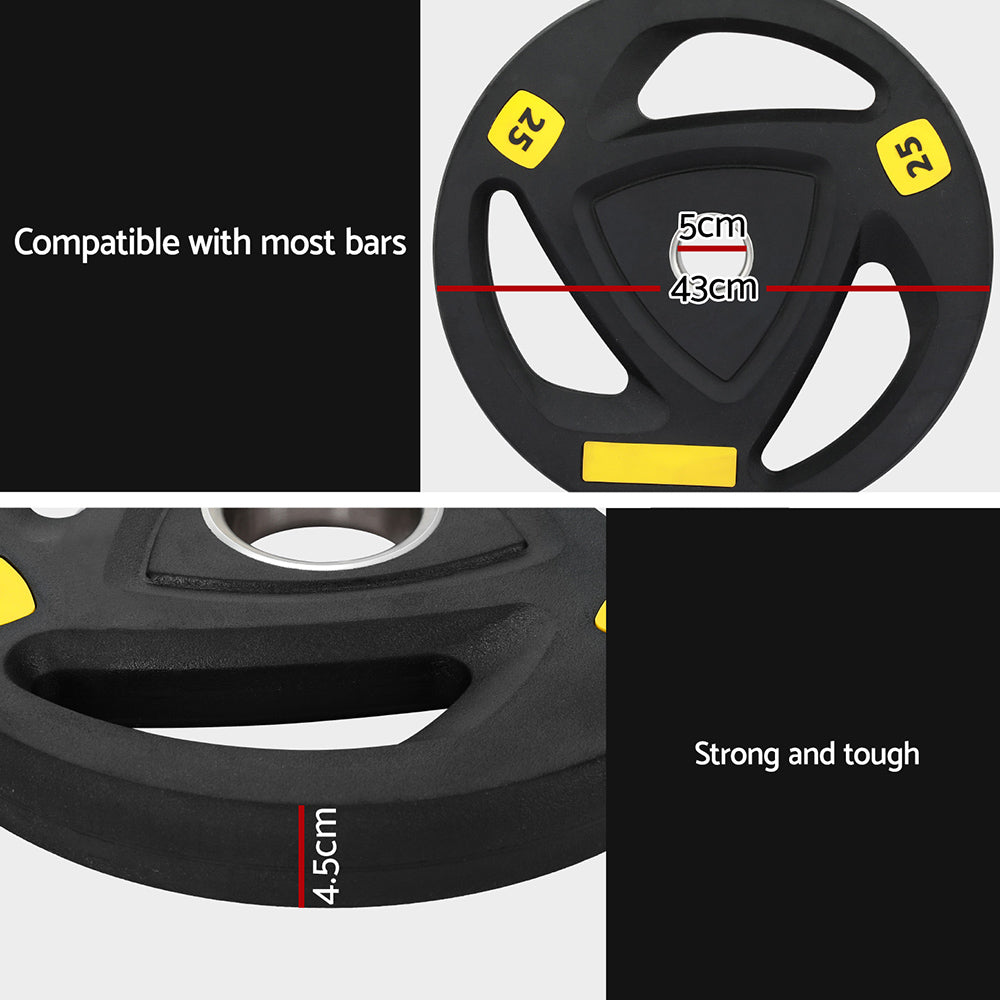 Everfit Weight Plates Standard 25kg Dumbbells Barbells Plate Weight Lifting Home Gym-5