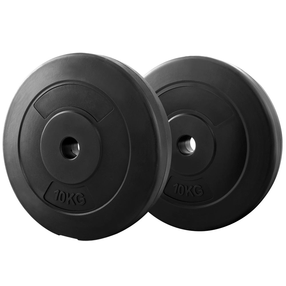 Everfit Weight Plates Standard 2X 10kg Barbell Plate Weight Lifting-0