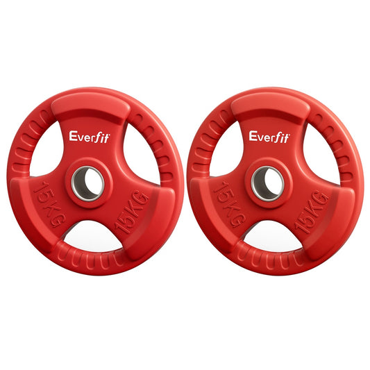 Everfit Weight Plates Standard 15kgx2 Dumbbell Barbell Plate Weight Lifting Home Gym Red-0