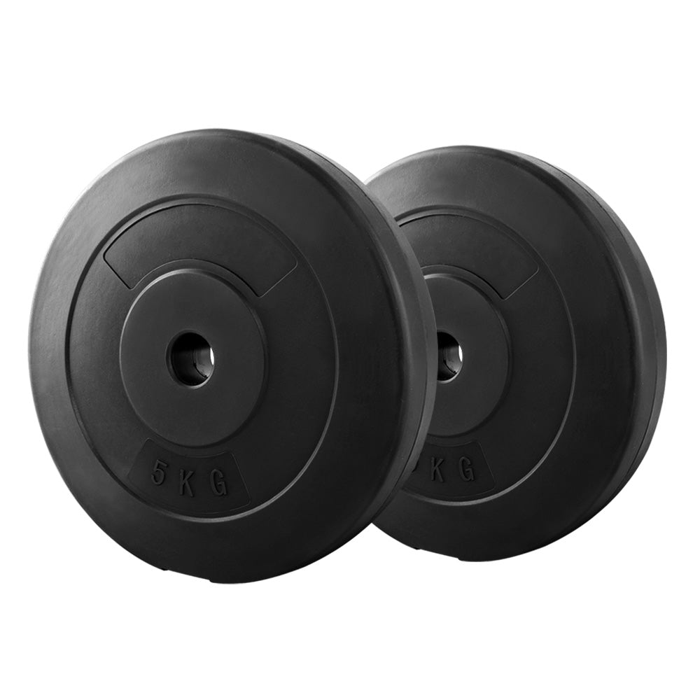 Everfit Weight Plates Standard 2X 5kg Barbell Plate Weight Lifting-0