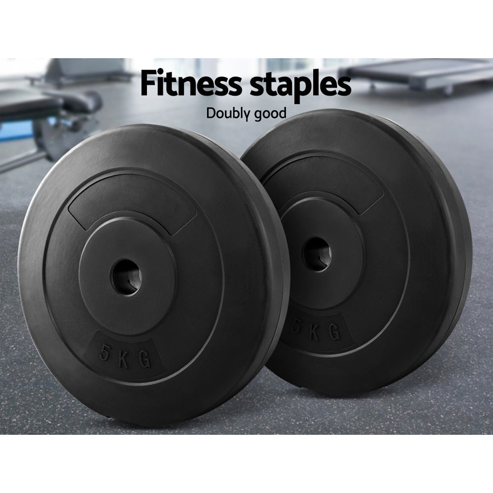 Everfit Weight Plates Standard 2X 5kg Barbell Plate Weight Lifting-6