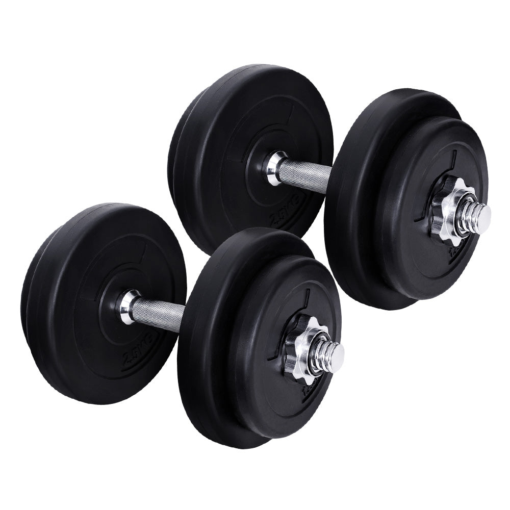 Everfit 20kg Dumbbell Set Weight Plates Dumbbells Lifting Bench-0