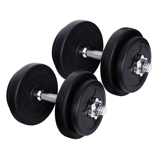 Everfit 20kg Dumbbell Set Weight Plates Dumbbells Lifting Bench-0