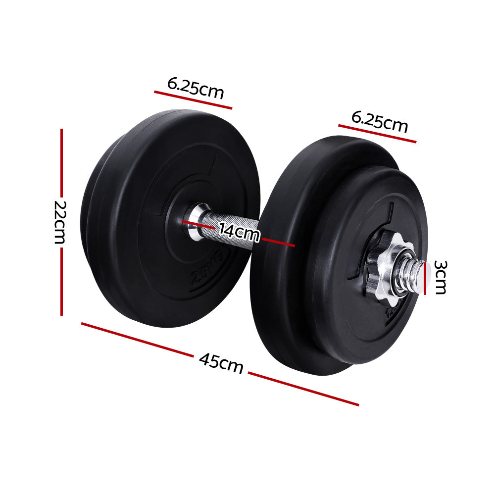 Everfit 20kg Dumbbell Set Weight Plates Dumbbells Lifting Bench-1