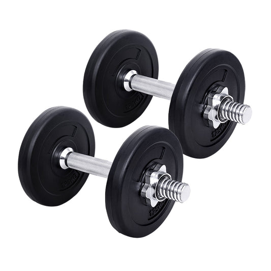 Everfit 10kg Dumbbell Set Weight Plates Dumbbells Lifting Bench-0