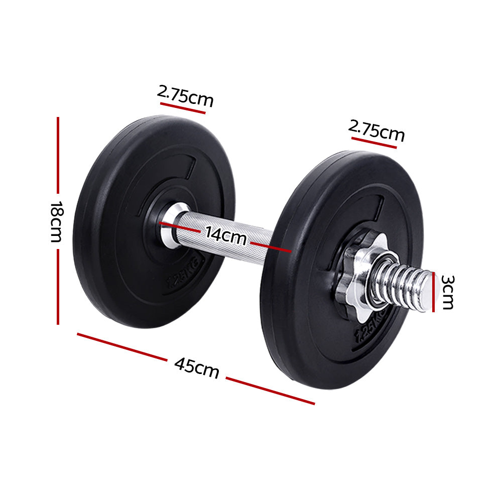 Everfit 10kg Dumbbell Set Weight Plates Dumbbells Lifting Bench-1