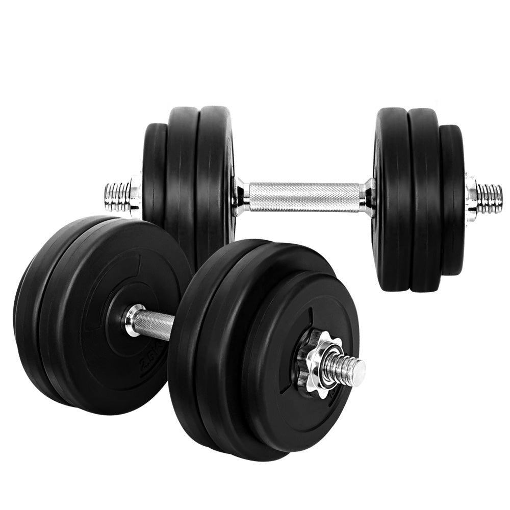 Everfit 30kg Dumbbell Set Weight Plates Dumbbells Lifting Bench-0