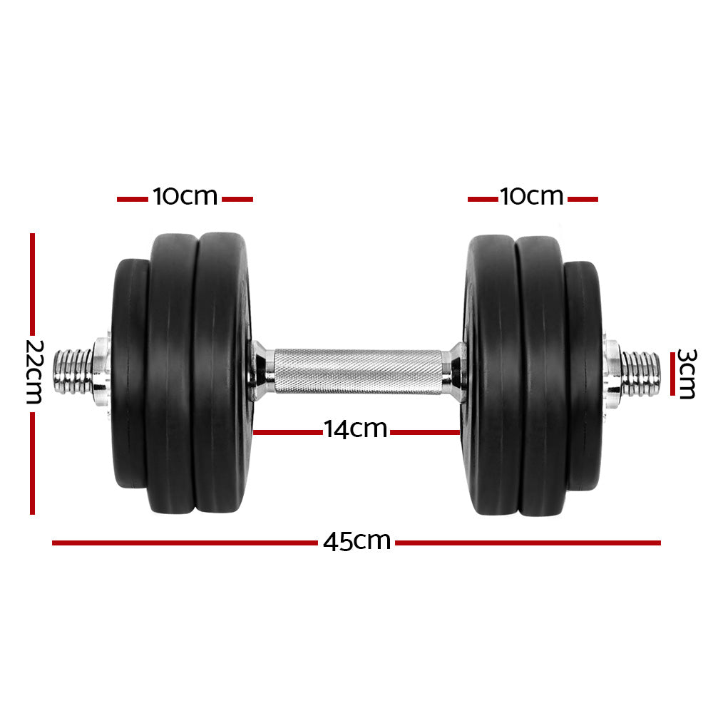 Everfit 30kg Dumbbell Set Weight Plates Dumbbells Lifting Bench-1