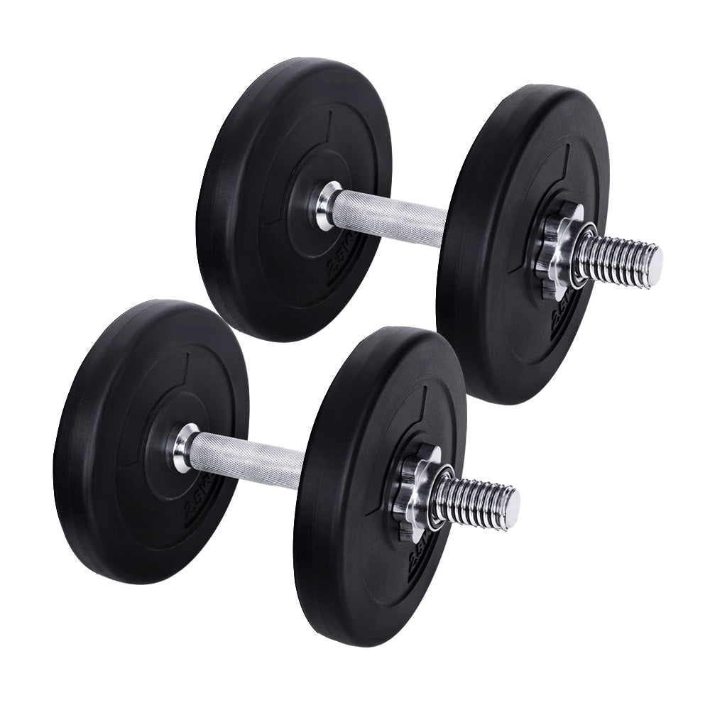 Everfit 15kg Dumbbell Set Weight Plates Dumbbells Lifting Bench-0