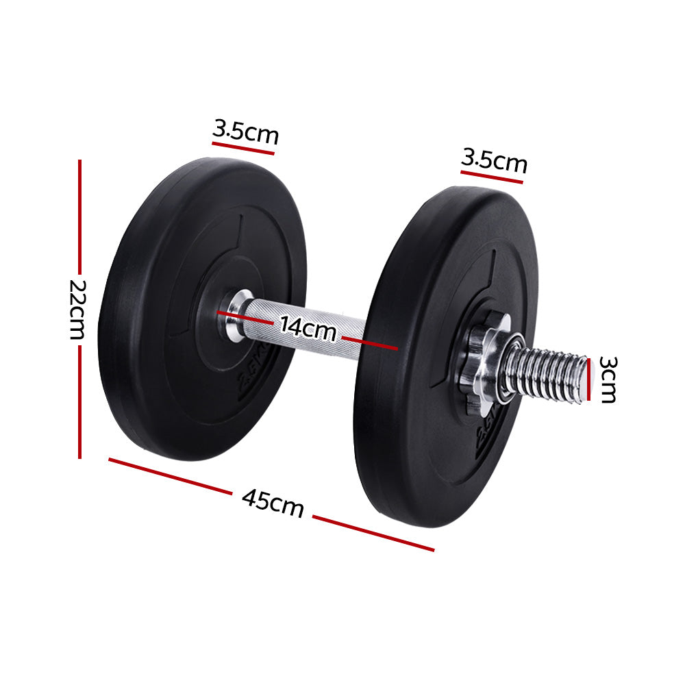 Everfit 15kg Dumbbell Set Weight Plates Dumbbells Lifting Bench-1