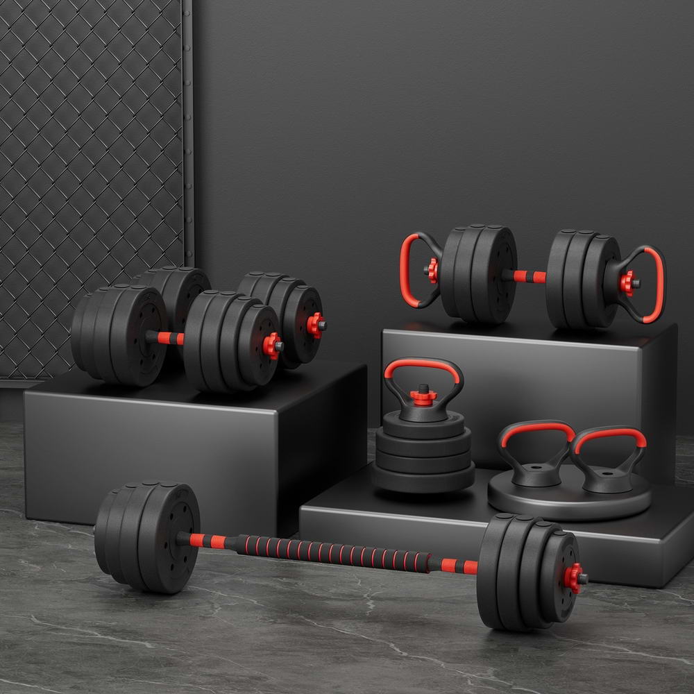 Everfit 40kg Adjustable Dumbbells Set Kettle Bell Weight Plates Barbells Gym-6