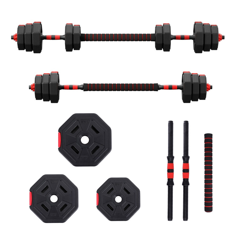 Everfit 20kg Adjustable Dumbbell Barbell Set Weight Plates Home Workout-2