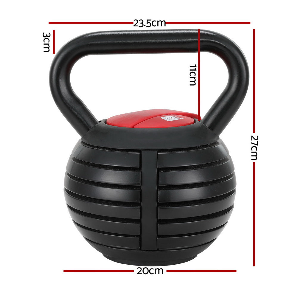 Everfit 18kg Adjustable Kettlebell Set Portable Kettle Bell Weight Dumbbells 10lbs 40lbs-1