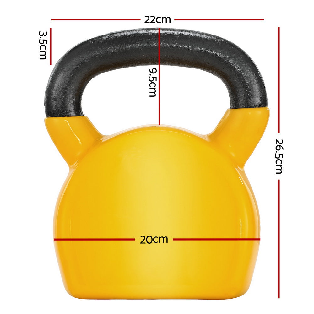 Everfit 20kg Kettlebell Set Weightlifting Bench Dumbbells Kettle Bell Gym Home-1