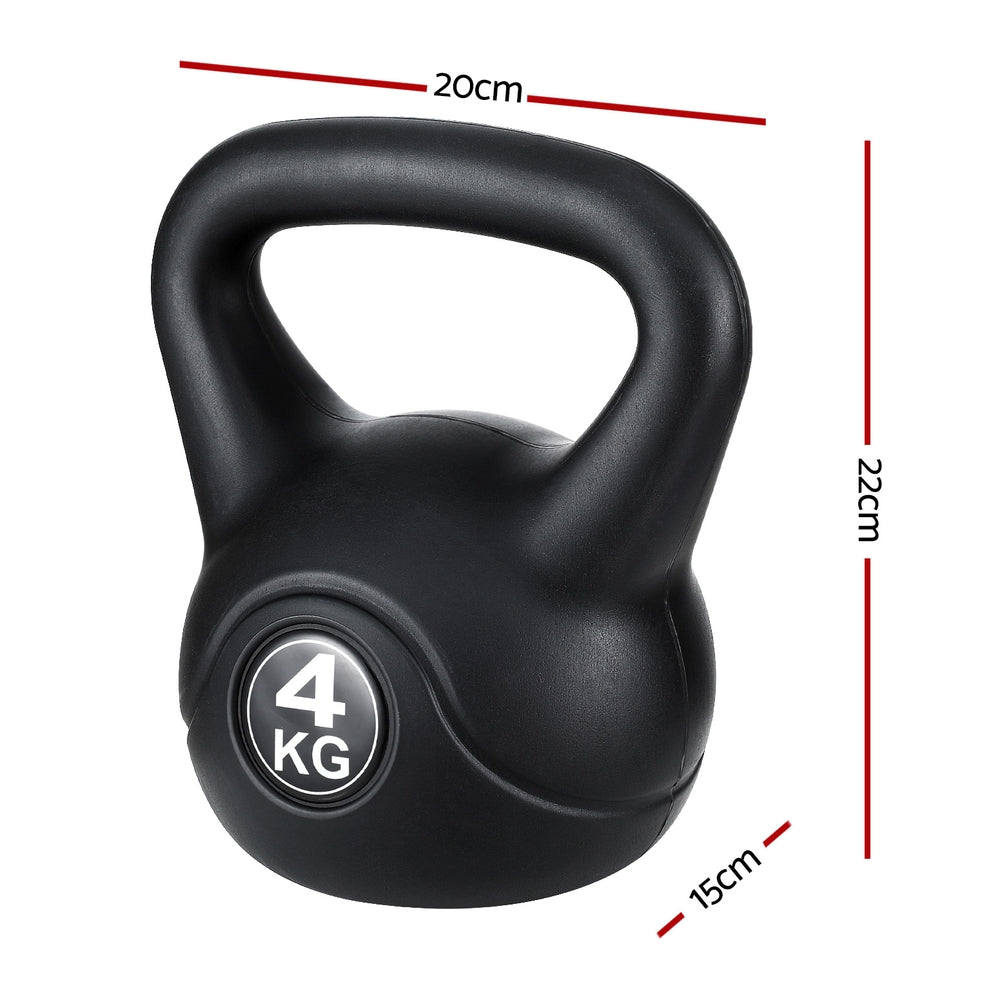 Everfit 4kg Kettlebell Set Weight Lifting Bench Dumbbells Kettle Bell Gym Home-1