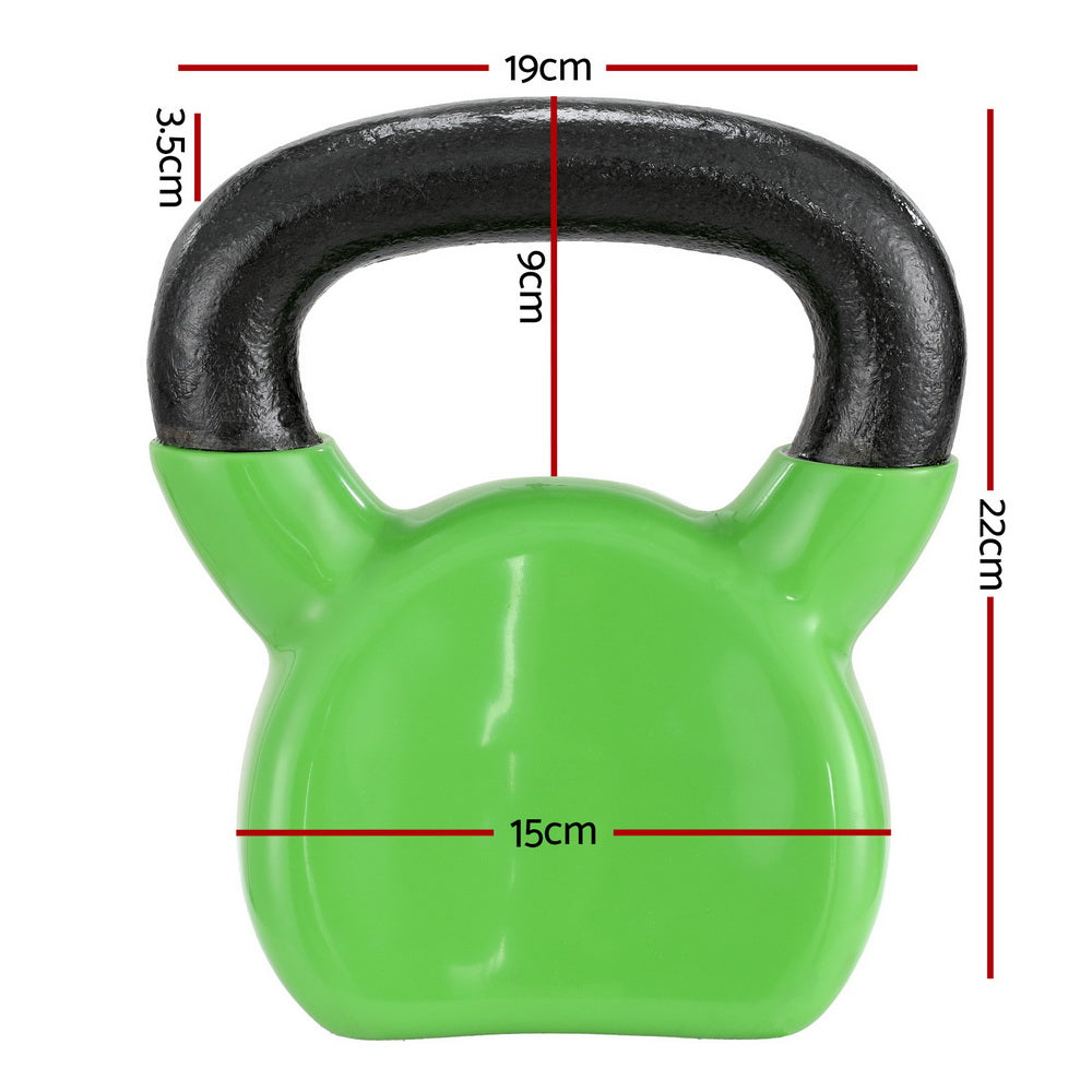 Everfit 8kg Kettlebell Set Weightlifting Bench Dumbbells Kettle Bell Gym Home-1