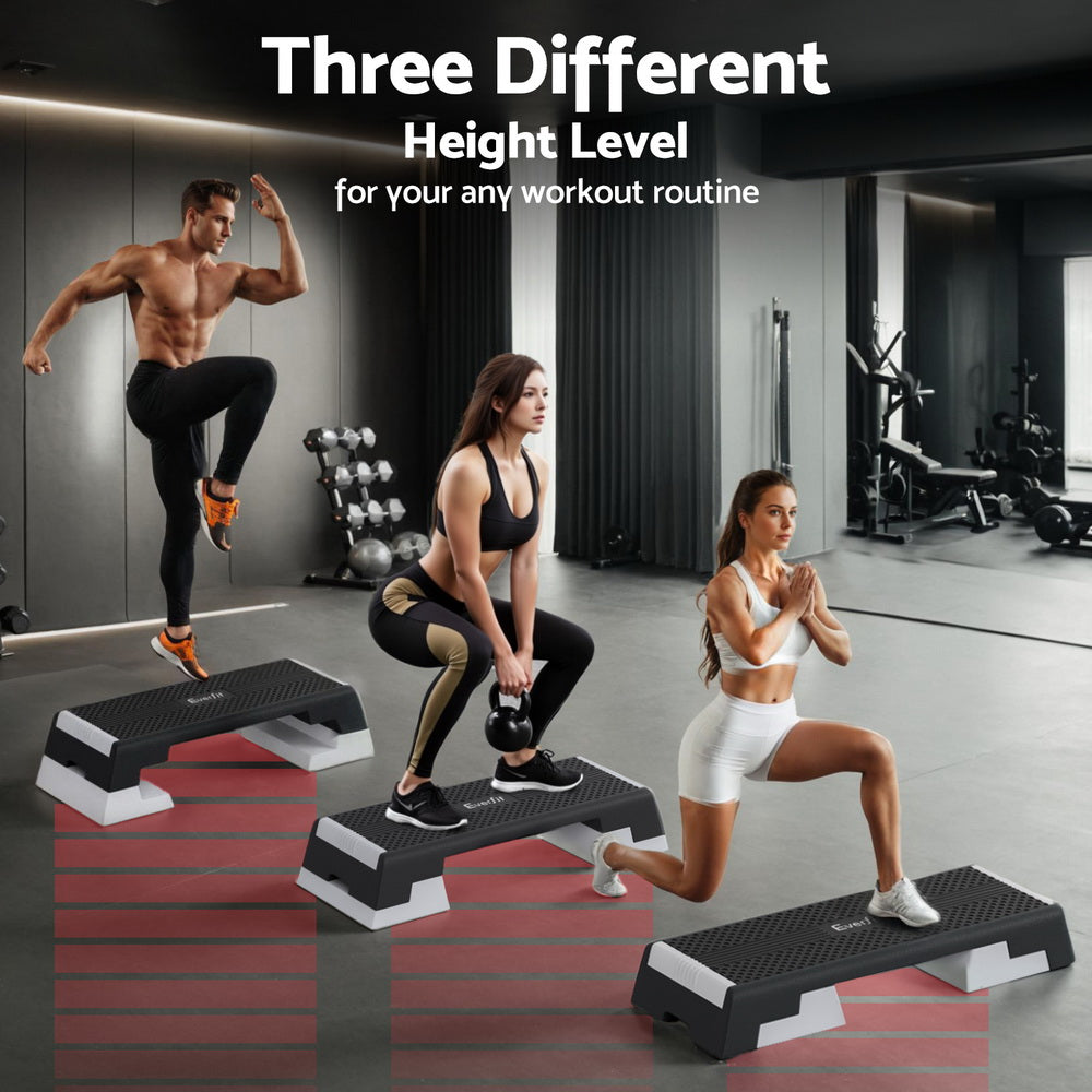 Everfit 3 Level Aerobic Step Adjustable Stepper for Home Workouts-3