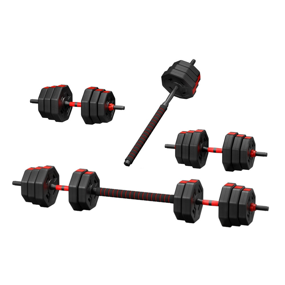Everfit 40kg Adjustable Dumbbell Barbell Set Weight Plates Home Workout-0