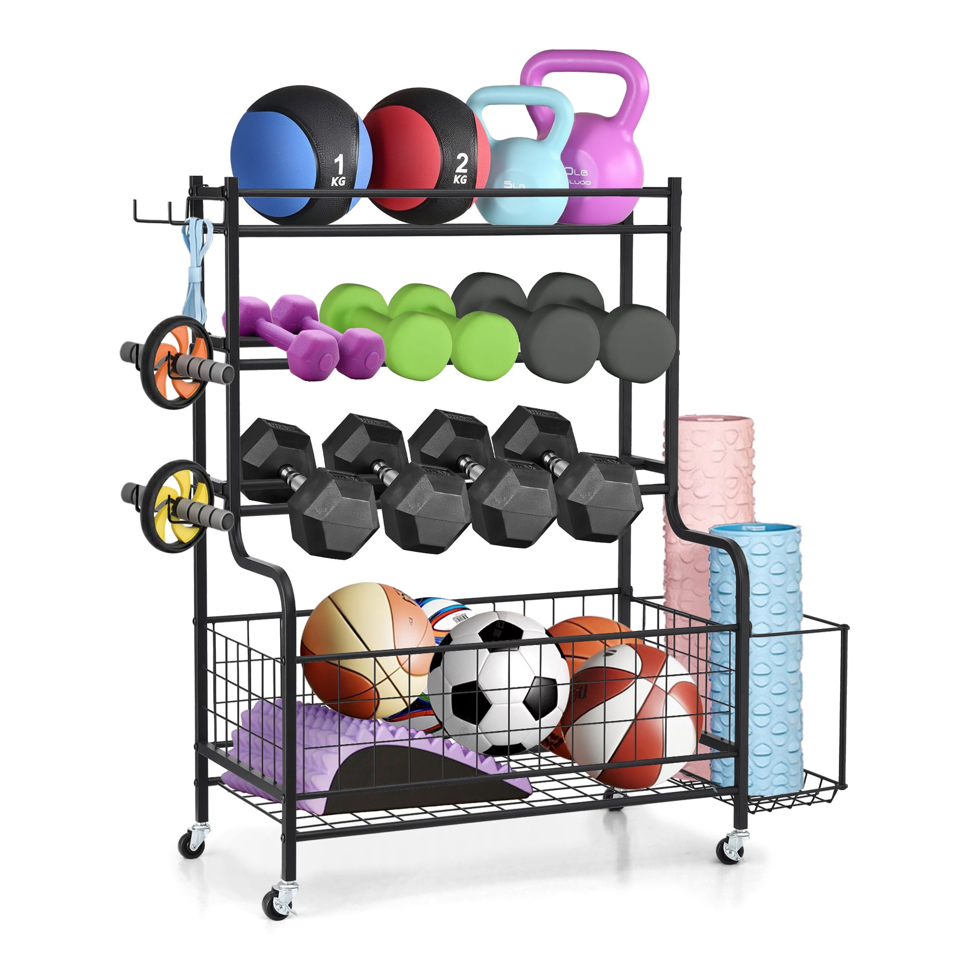 Everfit Dumbbell Rack Weight Rack for Dumbbells Home Gym Storage Black-0