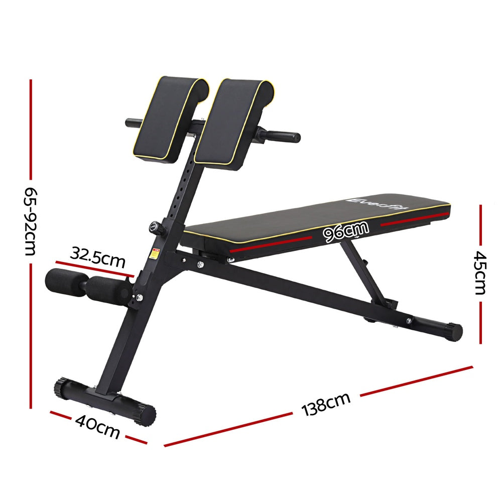 Everfit Roman Chair Adjustable Weight Bench Strength Training Preacher Curls-1