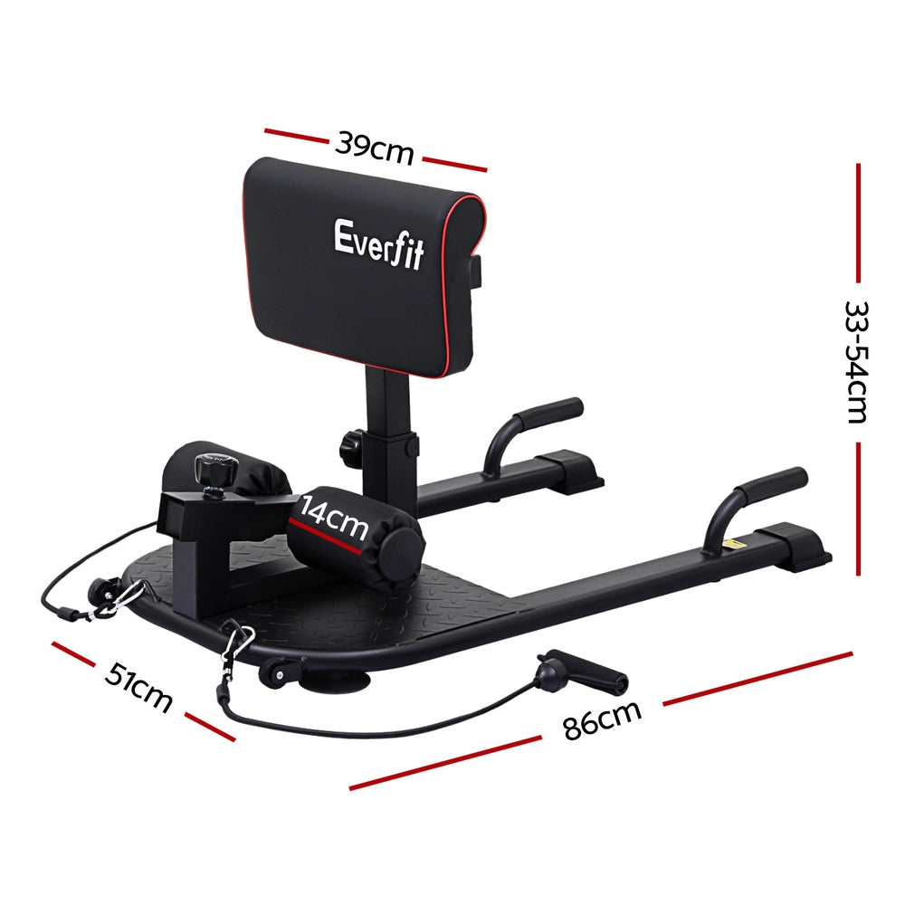 Everfit Deep Sissy Squat Weight Bench Adjustable Leg Extension Strength Training-1