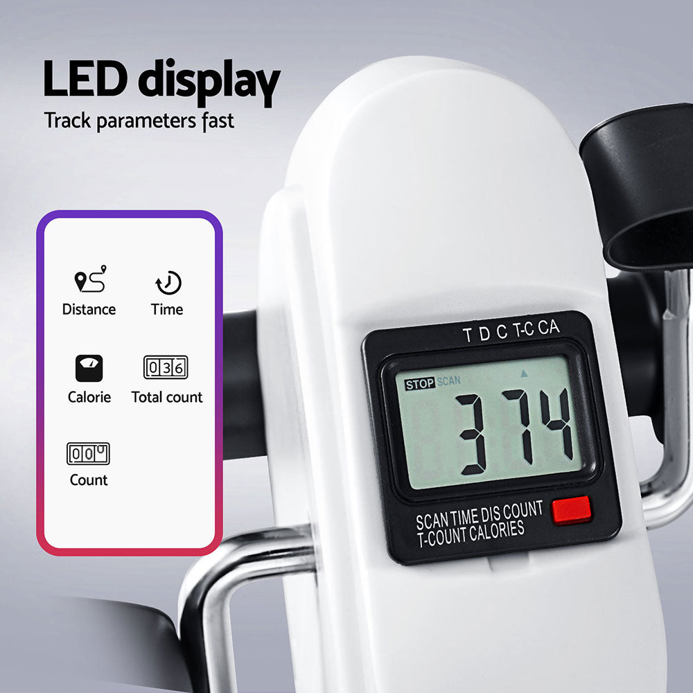 Everfit Pedal Exerciser Mini Exercise Bike Cross Trainer Under Desk Bike White-5