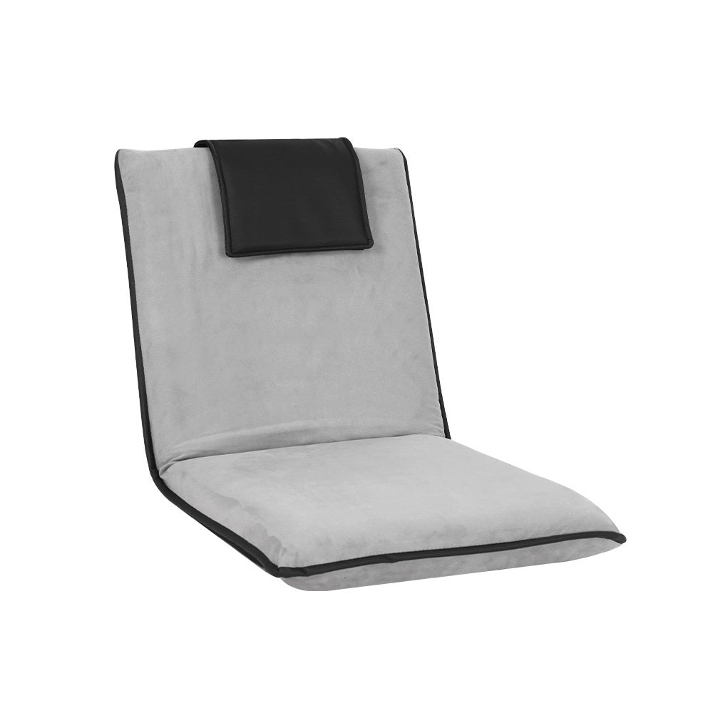 Artiss Floor Lounge Sofa Bed Couch Recliner Chair Folding Chair Cushion Grey-0