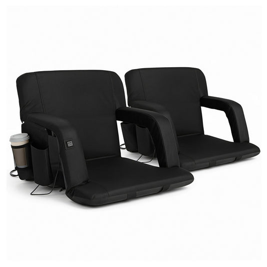 Artiss 2X Floor Lounge Sofa Bed With Armrest Heated Cushion-0