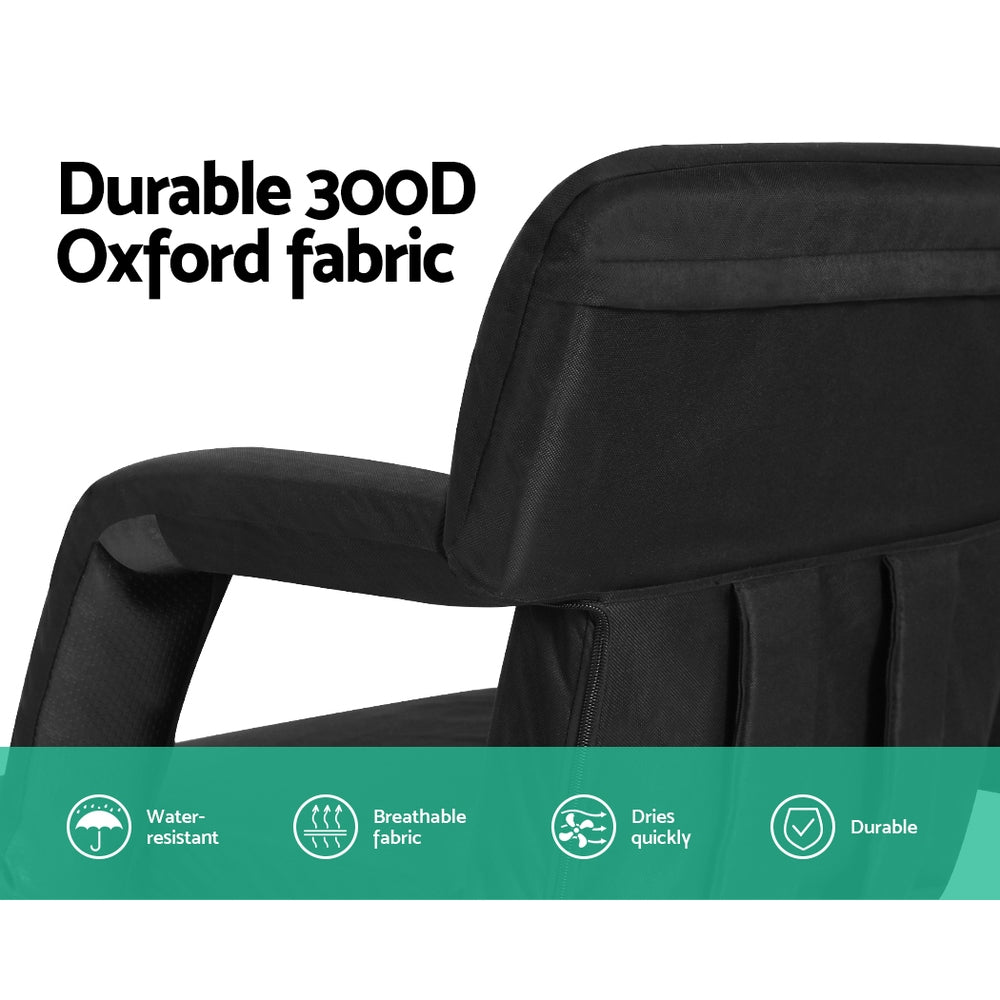 Artiss 2X Floor Lounge Sofa Bed With Armrest Heated Cushion-4