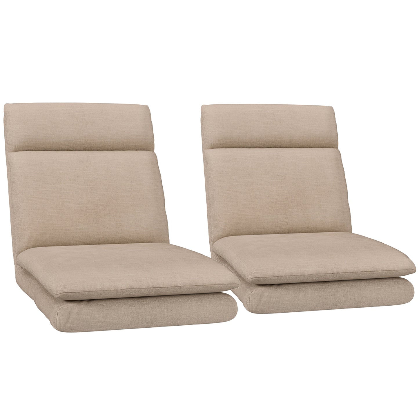 Artiss 2XFloor Chair Sofa Linen Beige-0