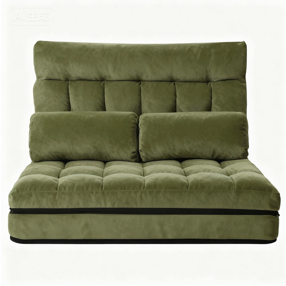 ArtissLounge Sofa Bed 2 seater Green Fabric-2