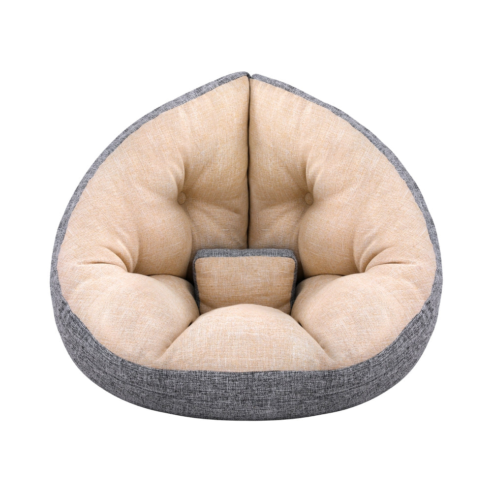 Artiss Floor Lounge Sofa Bed Chair Foldable Washable Beige-2