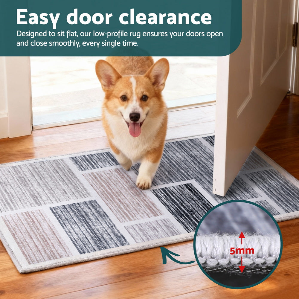 Artiss Floor Rug 50X80cm Doormat Soft Velvet Non-Slip Bath Mat Small Modern-3