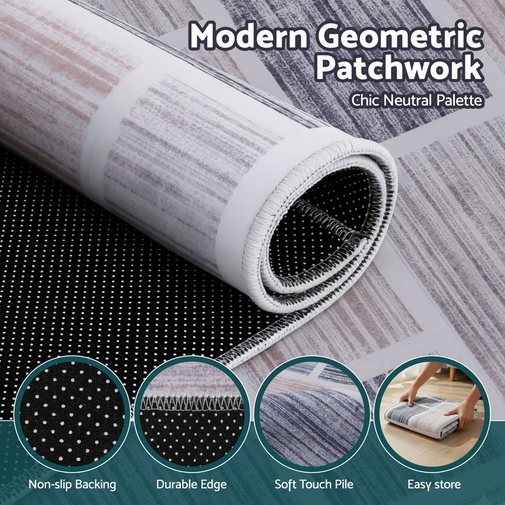 Artiss Floor Rug 50X80cm Doormat Soft Velvet Non-Slip Bath Mat Small Modern-4