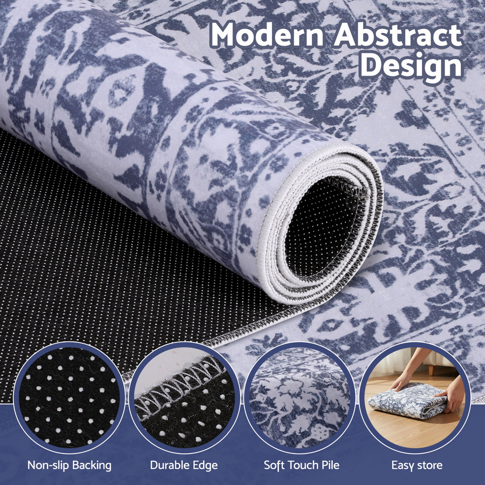 Artiss Floor Rug 240X340cm Soft Velvet Washable Modern Area Rug Floor Carpet Mat-4