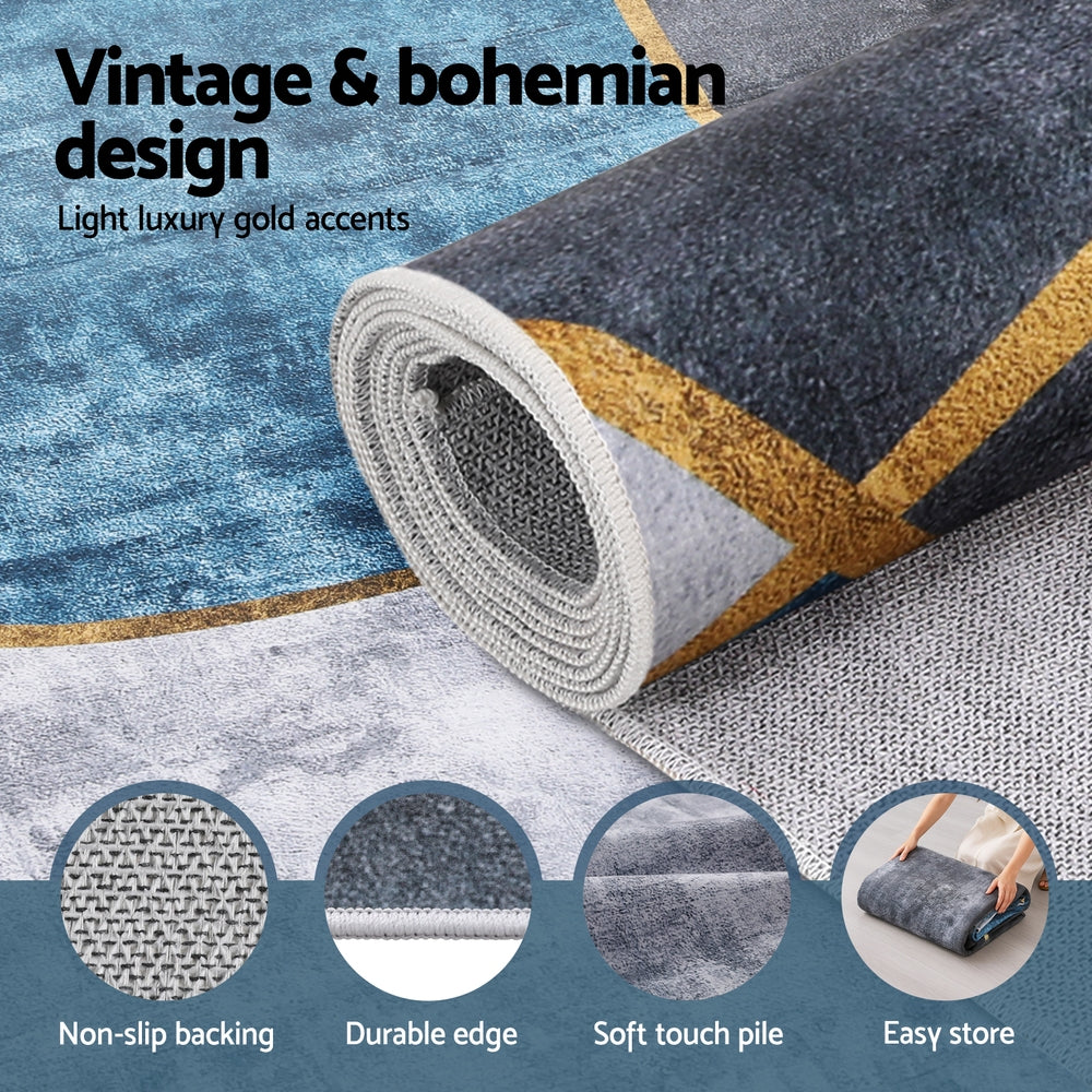 Artiss Washable Floor Rug 200X290cm Large Geometric Area Rug Modern Floor Carpet-3