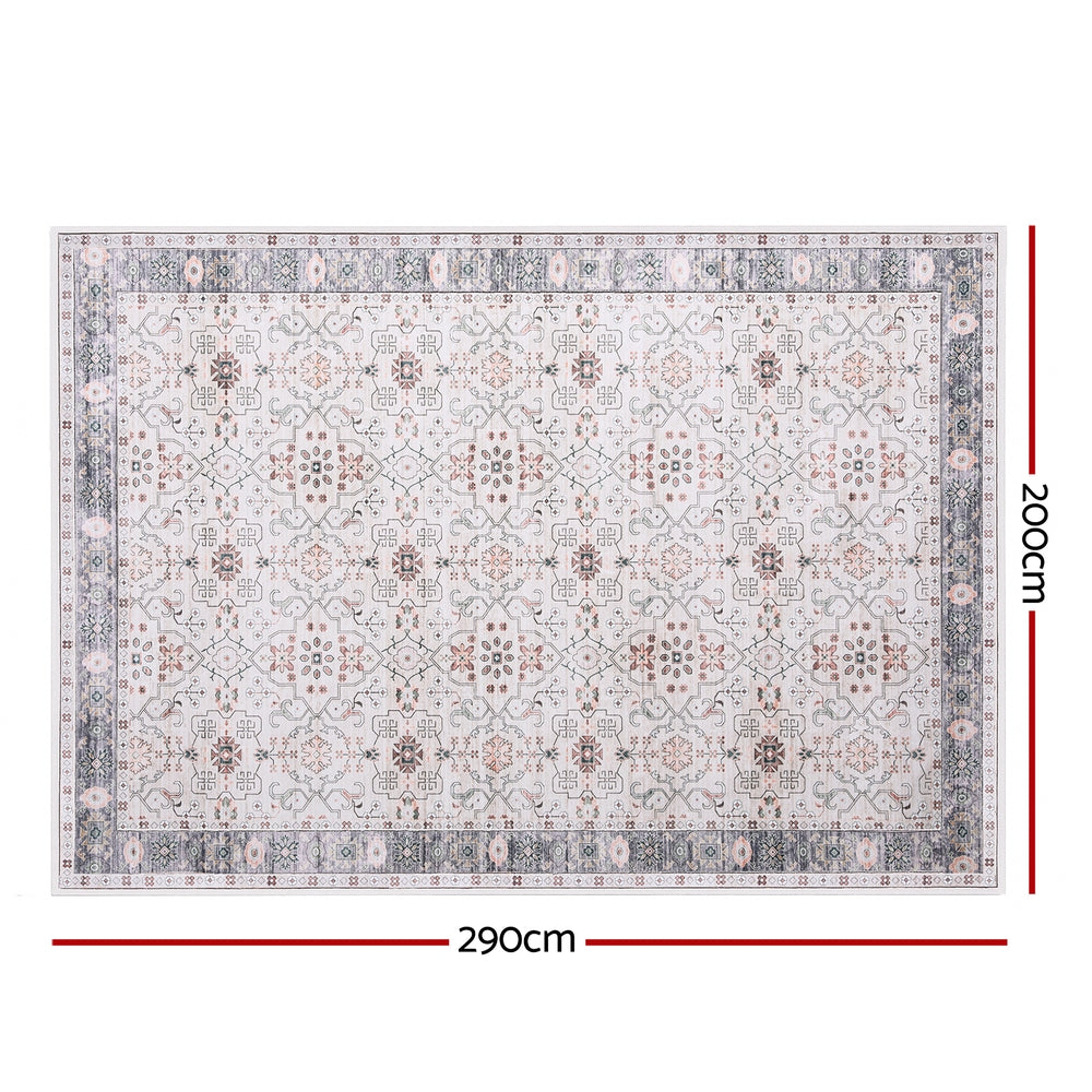 Artiss Washable Floor Rug 200x290cm Large Area Rug Modern Living Room Carpet-1
