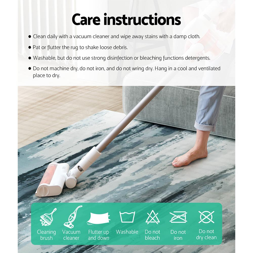 Artiss Rug 200x290cm Area Rug Washable Mat Large Carpet Soft Short Pile Poca-5