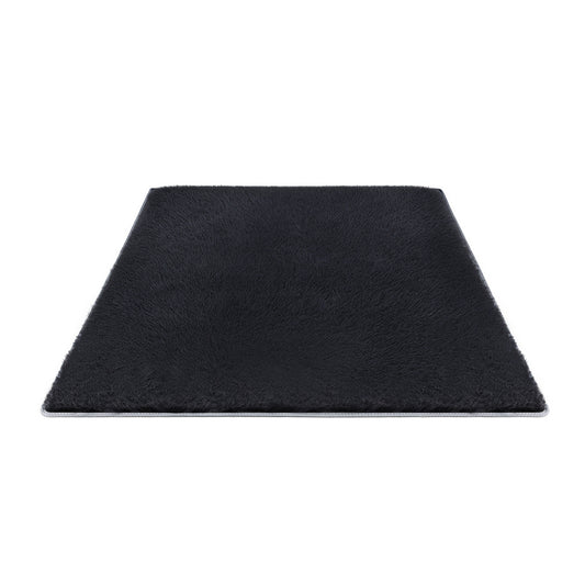 Artiss Floor Rug 140x200cm Plush Area Shaggy Rug Living Room Bedroom Carpet Black-0