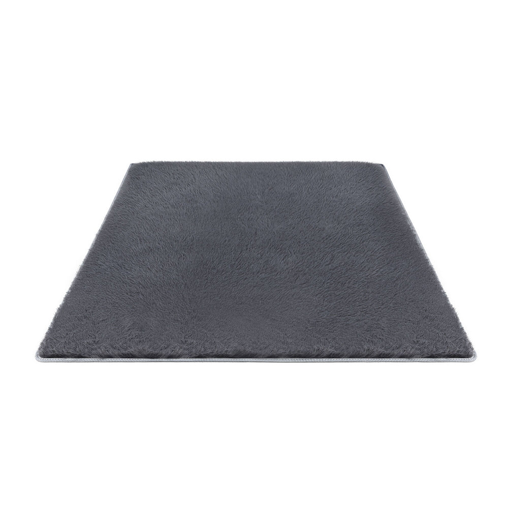 Artiss Floor Rug 140x200cm Plush Area Shaggy Rug Living Room Bedroom Carpet Grey-0