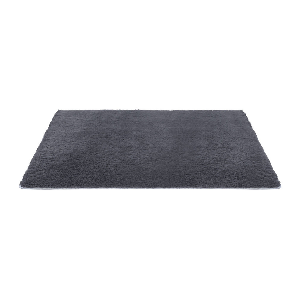 Artiss Floor Rug 140x200cm Plush Area Shaggy Rug Living Room Bedroom Carpet Grey-2