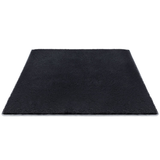 Artiss Floor Rug 160x230cm Plush Area Shaggy Rug Living Room Bedroom Carpet Black-0