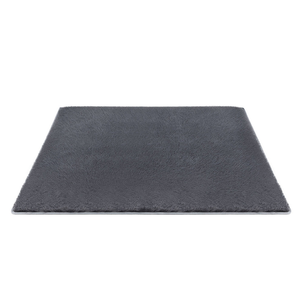 Artiss Floor Rug 200x230cm Plush Area Shaggy Rug Living Room Bedroom Carpet Grey-0