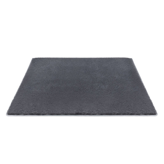 Artiss Floor Rug 200x230cm Plush Area Shaggy Rug Living Room Bedroom Carpet Grey-0
