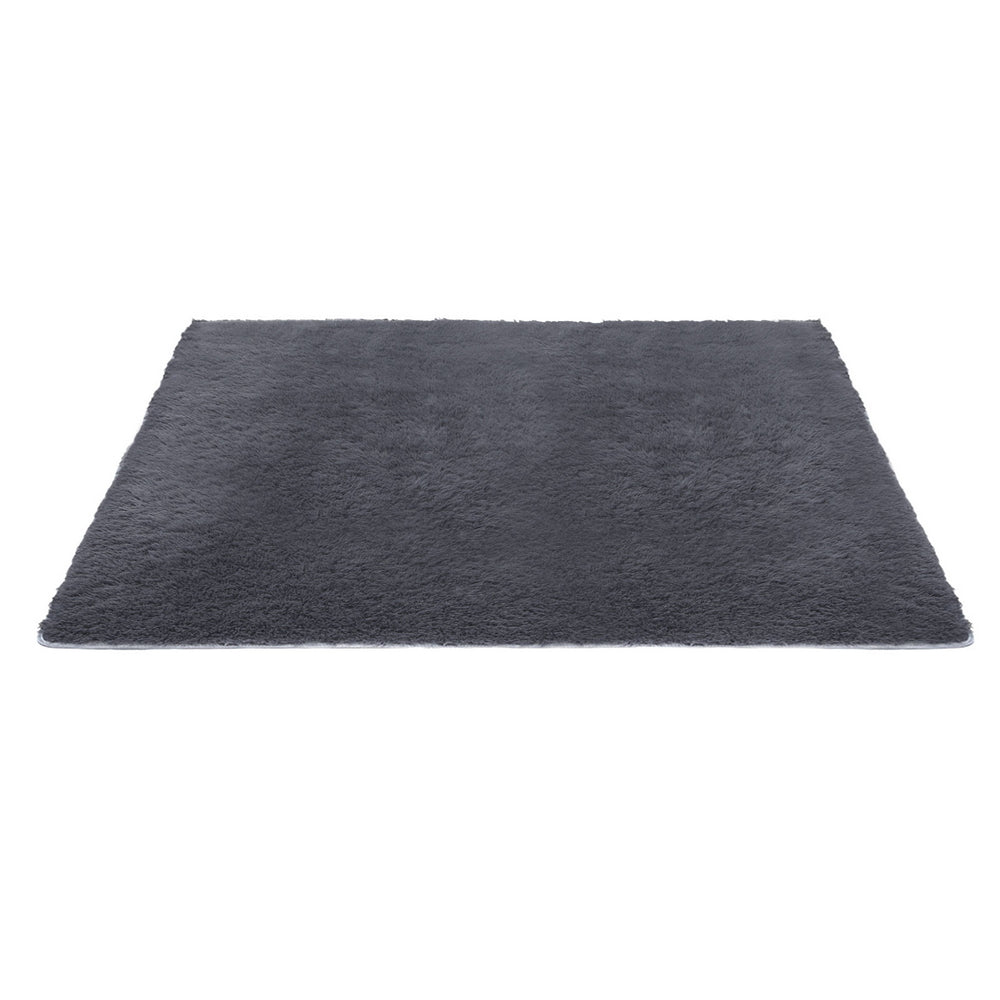 Artiss Floor Rug 200x230cm Plush Area Shaggy Rug Living Room Bedroom Carpet Grey-2