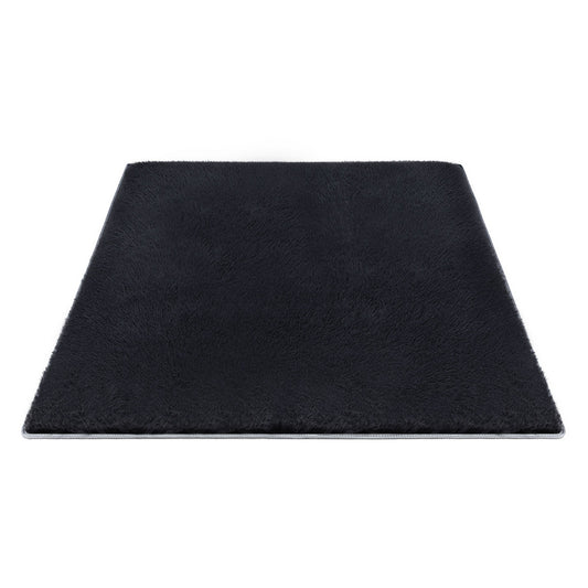 Artiss Floor Rug 200x290cm Plush Area Shaggy Rug Living Room Bedroom Carpet Black-0