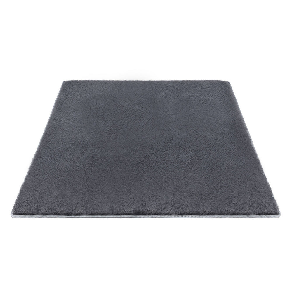 Artiss Floor Rug 200x290cm Plush Area Shaggy Rug Living Room Bedroom Carpet Grey-0