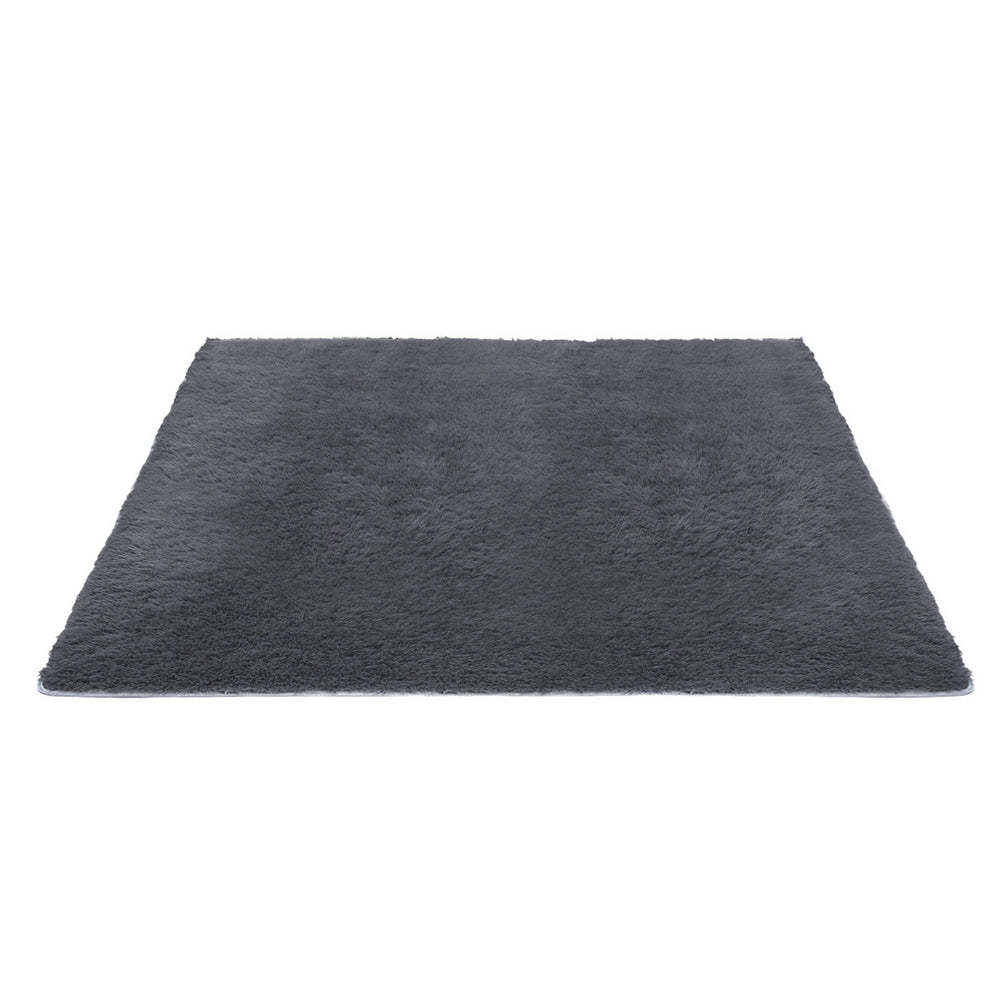 Artiss Floor Rug 200x290cm Plush Area Shaggy Rug Living Room Bedroom Carpet Grey-2