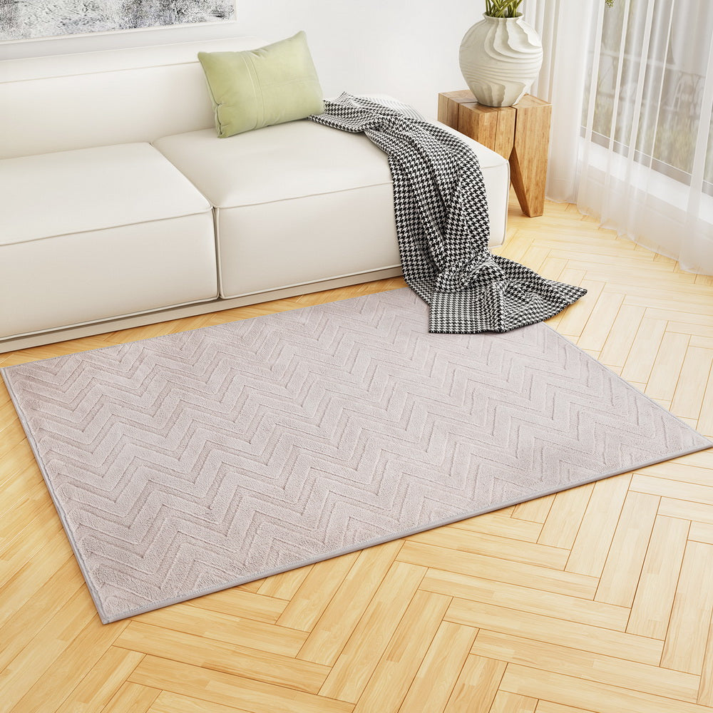 Artiss Floor Rugs 120x160cm Washable Area Mat Large Carpet Microfiber Ripple-4