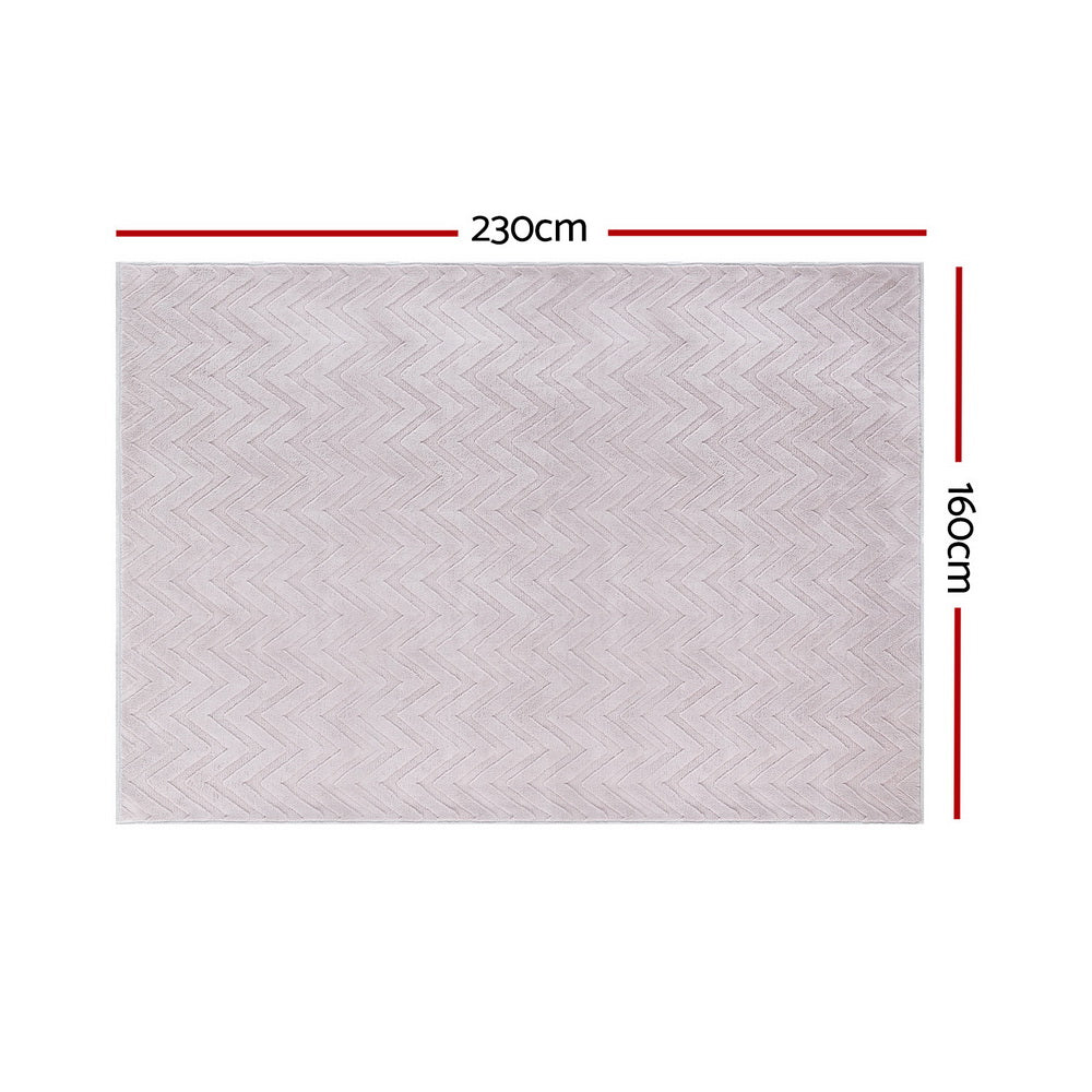 Artiss Floor Rugs 160x230cm Washable Area Mat Large Carpet Microfiber Ripple-1